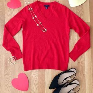 2/$20 100% cashmere Land’s End red sweater XS